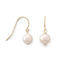 Thumbnail for 14 Karat Gold 7mm Cultured Akoya Pearl French Wire Earrings