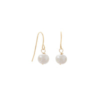 Thumbnail for 14 Karat Gold Cultured Freshwater Pearl French Wire Earrings