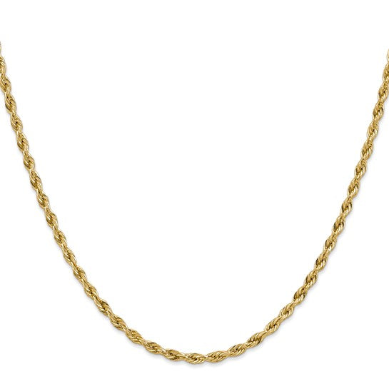 10-Karat 3mm Semi-Solid Rope Chain - 18"