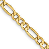 Thumbnail for 10-Karat 4.4mm Semi-Solid Figaro Chain - 24