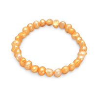 Thumbnail for Orange Cultured Freshwater Pearl Stretch Bracelet