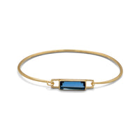 Thumbnail for 14 Karat Gold Plated Blue Hydro Glass Bangle