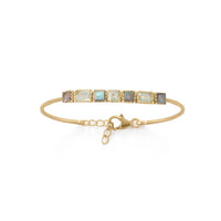 Thumbnail for 14 Karat Gold Plated Labradorite and Prasiolite Bracelet