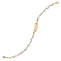 Thumbnail for 14 Karat Gold Plated Cultured Freshwater Pearl ID Bracelet