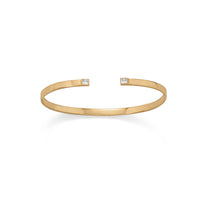 Thumbnail for 14 Karat Gold Plated CZ Thin Cuff Bracelet