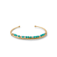Thumbnail for 14 Karat Gold Plated Amazonite and Labradorite Cuff