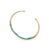 Thumbnail for 14 Karat Gold Plated Amazonite and Labradorite Cuff