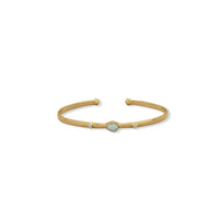 Thumbnail for 14 Karat Gold Plated Synthetic Opal and CZ Cuff Bracelet