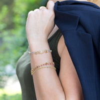 Thumbnail for 14 Karat Gold Plated Double Strand Tanzanite and Citrine Bracelet