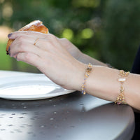 Thumbnail for 14 Karat Gold Plated Double Strand Tanzanite and Citrine Bracelet