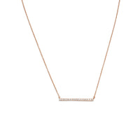 Thumbnail for 14 Karat Rose Gold Plated CZ Bar Necklace