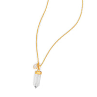 Thumbnail for 14 Karat Gold Plated Spike Pencil Cut Clear Quartz Necklace