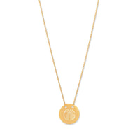 Thumbnail for 14 Karat Gold Plated Polished Round Engravable Disk Necklace