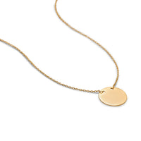 Thumbnail for 14 Karat Gold Plated Polished Round Engravable Disk Necklace