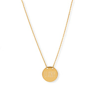 Thumbnail for 14 Karat Gold Plated Polished Round Engravable Disk Necklace