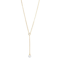 Thumbnail for 14 Karat Gold Plated Necklace with CZ and Imitation Pearl Drop
