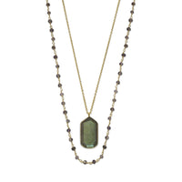 Thumbnail for 14 Karat Gold Plated Double Strand Iolite and Labradorite Necklace