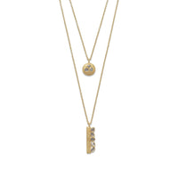 Thumbnail for 14 Karat Gold Plated Double Strand Polki Diamond Necklace