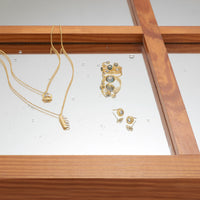 Thumbnail for 14 Karat Gold Plated Polki Diamond Post Earrings