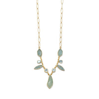 Thumbnail for 14 Karat Gold Plated Aquamarine and Blue Topaz Necklace