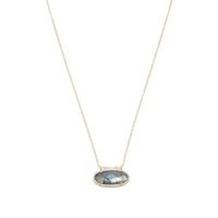 Thumbnail for 14/20 Gold Filled Labradorite Ellipse and CZ Edge Slide Necklace