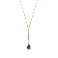 Thumbnail for 14 Karat Gold Plated Labradorite Drop Necklace