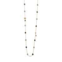 Thumbnail for 14 Karat Gold Plated Labradorite and Clear Quartz Endless Necklace