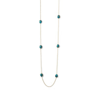 Thumbnail for 14 Karat Gold Plated Turquoise Stone Endless Necklace