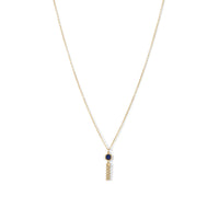 Thumbnail for 14 Karat Gold Plated Mini Lapis and Tassel Necklace