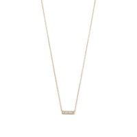 Thumbnail for 14 Karat Gold Plated Mini CZ Bar Necklace