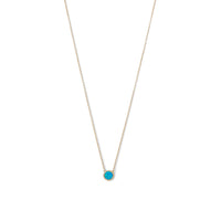 Thumbnail for 14 Karat Gold Plated Mini Synthetic Blue Opal Necklace