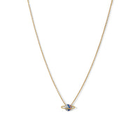 Thumbnail for 14 Karat Gold Plated Mini CZ Planet Necklace