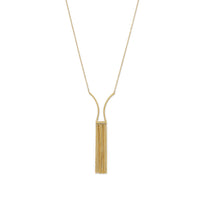 Thumbnail for 14 Karat Gold Plated Geometric and Fringe Drop Necklace