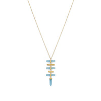 Thumbnail for 14 Karat Gold Plated Pencil Cut Chalcedony Drop Necklace