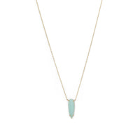 Thumbnail for 14 Karat Gold Plated Green Glass Drop Necklace