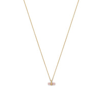 Thumbnail for 14 Karat Gold Plated Pencil Cut Rose Quartz Necklace