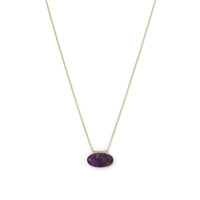 Thumbnail for 14 Karat Gold Plated Rough Cut Amethyst Slide Necklace