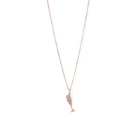 Thumbnail for 14 Karat Rose Gold Plated CZ Champagne Glass Charm Necklace