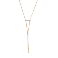 Thumbnail for 14 Karat Gold Plated Bar Necklace with Y Drop