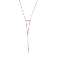 Thumbnail for 14 Karat Rose Gold Plated Bar Necklace with Y Drop