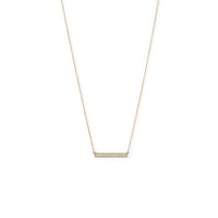 Thumbnail for 14 Karat Gold Plated Synthetic White Opal Bar Necklace