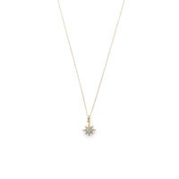 Thumbnail for 14 Karat Gold Plated CZ Star and Synthetic Opal Necklace