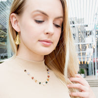 Thumbnail for 14 Karat Gold Plated Multi Stone Charm Necklace