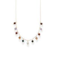 Thumbnail for 14 Karat Gold Plated Multi Stone Charm Necklace