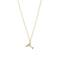 Thumbnail for 14 Karat Gold Plated CZ Martini Charm Necklace