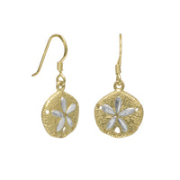 Thumbnail for 14 Karat Gold Plated Sand Dollar French Wire Earrings