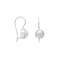 Thumbnail for 6mm White Cultured Freshwater Pearl Earrings on Euro Wire