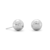 Thumbnail for 10mm Hammered Ball Earrings