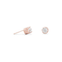 Thumbnail for 14 Karat Rose Gold Plated Crown Set CZ Earrings