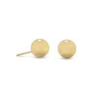 Thumbnail for 14 Karat Gold Plated 8mm Ball Stud Earrings